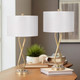 51188#Metal, S/2 28" Infinity Table Lamps, Gold
