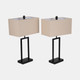 51199#S/2 Metal 25" Table Lamp, Black