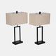 51199#S/2 Metal 25" Table Lamp, Black