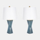 51201-01#S/2 Ceramic 26" Table Lamp, Soft Blue