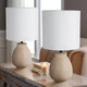 51210#S/2 Ceramic 18" Table Lamp, Cream