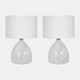 51212-01#S/2 Glass 18" Table Lamp, Clear