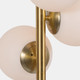 51214-02#Glass 71" Frosted Globe Floor Lamp, Gold