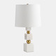 51229#Marble, 24" Cubes & Orbs Table Lamp, White/gold