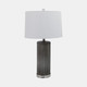 51246-02#Glass 28"  Chevron Table Lamp, Gray/white