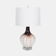 51250#Glass 26" 2-tone Bottle Table Lamp, White