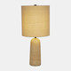 51258-01#Travertine, 25" Cylinder Table Lamp, Natural
