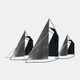 18087#Metal, 26" Sailboats Wall Decor, Blue/silver