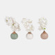 12681-04#S/3 Matte Bud Vases, Creme/drk Sage/cotton White