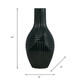 13440-16#Cer, 16" Tribal Vase, Forest Green