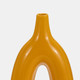 16848-07#Cer, 14"h Open Cut-out Vase, Mustard Gold