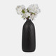 17930-09#Cer, 16" Plaid Textured Vase, Black