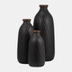 17930-09#Cer, 16" Plaid Textured Vase, Black