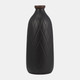 17930-09#Cer, 16" Plaid Textured Vase, Black