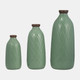 17930-10#Cer, 12" Plaid Textured Vase, Dark Sage