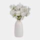 17930-14#Cer, 9" Plaid Textured Vase, White