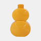 17993-05#Cer, 10" Stacked Circles Vase, Mustard Gold