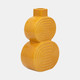 17993-05#Cer, 10" Stacked Circles Vase, Mustard Gold