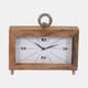 18115#Wood, 10" Mod Rectangle Table Clock, Brown