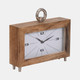 18115#Wood, 10" Mod Rectangle Table Clock, Brown