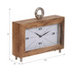 18115#Wood, 10" Mod Rectangle Table Clock, Brown
