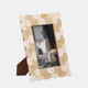 18120-01#Resin, 4x6 2-tone Scalloped Photo Frame, Ivory
