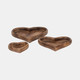 18151-02#Wood, S/3 7/11/14" Heart Trays, Dark Brown