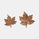 18152#Wood, S/2 9/12" Maple Leaf Plate, Natural