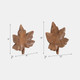 18152#Wood, S/2 9/12" Maple Leaf Plate, Natural