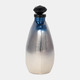 18159-02#Glass, 12" Metallic Sheen Vase W Lid, Multi
