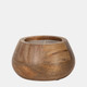 80270-01#6" 10 Oz Vanilla Modern Wood Bowl Candle, Natural