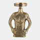 18182-01#Metal, 9" Hands On Hip Pillar Candleholder, Gold