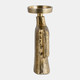 18182-02#Metal, 9" Crossed Arms Pillar Candleholder, Gold