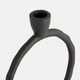 18184-02#Metal, 8" Round Ring Taper Candleholder, Black