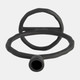 18184-02#Metal, 8" Round Ring Taper Candleholder, Black