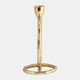 18184-06#Metal, 8" Round Ring Taper Candleholder, Gold