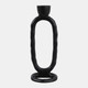 18185-01#Metal, 8" Open Oval Taper Candleholder, Black