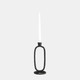 18185-02#Metal, 10" Open Oval Taper Candleholder, Black