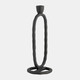 18185-03#Metal, 11" Open Oval Taper Candleholder, Black