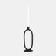 18185-03#Metal, 11" Open Oval Taper Candleholder, Black