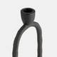 18185-03#Metal, 11" Open Oval Taper Candleholder, Black