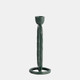 18185-10#Metal, 8" Open Oval Taper Candleholder, Dark Green