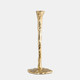18187-02#Metal, 15" Forged Taper Candleholder, Gold