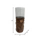 18198-02#Wood, 10" Stacked Hexagon Pillar Hurricane, Brown