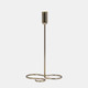 18200-01#Metal, 11" Squiggly Base Taper Candleholder, Gold