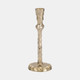 18201-01#Metal, 9" Hammered Taper Candleholder, Gold