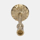 18201-01#Metal, 9" Hammered Taper Candleholder, Gold
