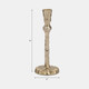 18201-01#Metal, 9" Hammered Taper Candleholder, Gold