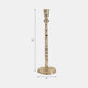 18201-03#Metal, 15" Hammered Taper Candleholder, Gold