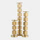 18210-02#Metal, 18" Stacked Cubes Candleholder, Gold